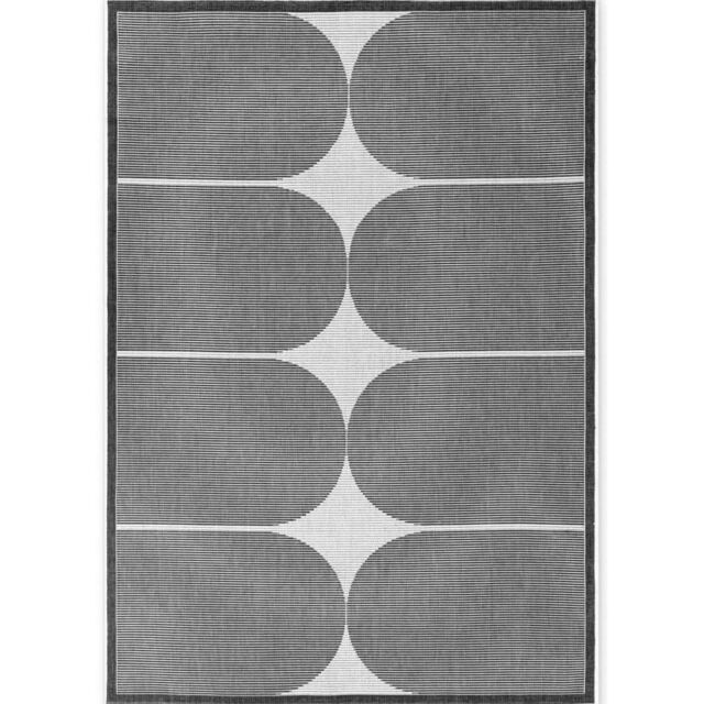 THE RUGS Reversible Weatherproof Indoor Outdoor Rug Polypropylene Durable in Black - Size: 160 cm x 230 cm - image 1