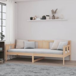Berkfield Home Day Bed Solid Wood Pine 80x200 cm in Brown - thumbnail 1