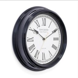 Acctim Redbourn Wall Clock Metal Case Roman Numerals Spade Hands 30cm in Black - thumbnail 2