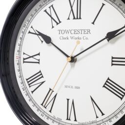 Acctim Redbourn Wall Clock Metal Case Roman Numerals Spade Hands 30cm in Black - thumbnail 3