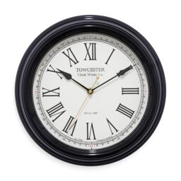 Acctim Redbourn Wall Clock Metal Case Roman Numerals Spade Hands 30cm in Black - thumbnail 1