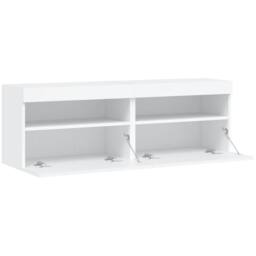 Berkfield Home TV Wall Cabinets with LED Lights 2 pcs White 60x30x40 cm - Size: 60 x 30 x 40 cm - thumbnail 8