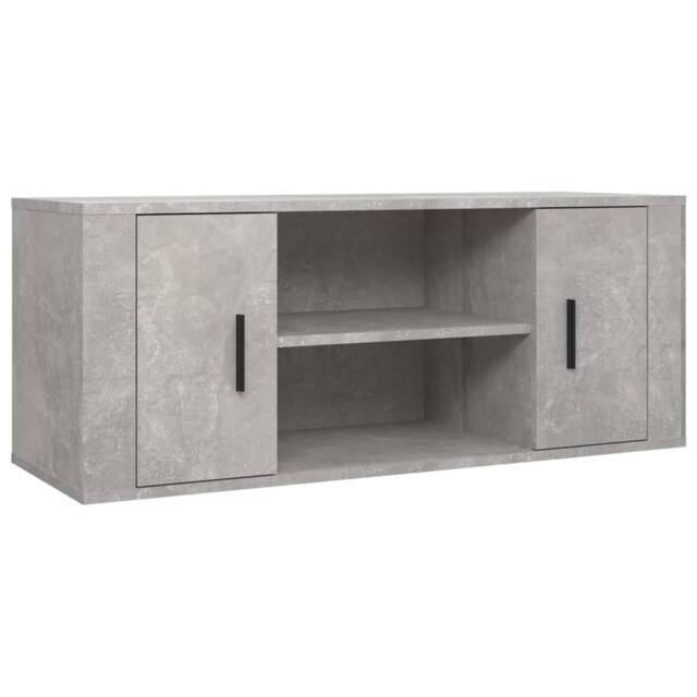 Berkfield Home TV Cabinet Concrete Grey 100x35x40 cm Engineered Wood - Size: 100 x 35 x 40 cm - image 1