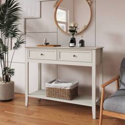 Melody Maison Large 2 Drawer Sideboard Console Table - Rowley Pale Cream Range - thumbnail 4