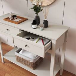 Melody Maison Large 2 Drawer Sideboard Console Table - Rowley Pale Cream Range - thumbnail 6