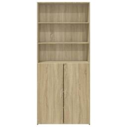 Berkfield Home Highboard Sonoma Oak 80x42.5x185 cm Engineered Wood in Light Tan - thumbnail 4