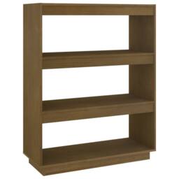 Berkfield Home Beautiful Book Cabinet/Room Divider Honey Brown 80x35x103 cm Soli - Size: 80 x 35 x 103 cm - thumbnail 3