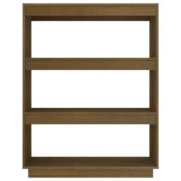 Berkfield Home Beautiful Book Cabinet/Room Divider Honey Brown 80x35x103 cm Soli - Size: 80 x 35 x 103 cm - thumbnail 5