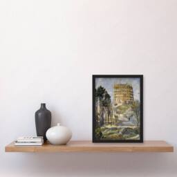 Artery8 Water Tower in Hermsdorf Landscape Beckmann Framed Wall Art Print - Size: A4 - thumbnail 2
