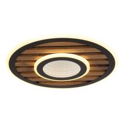 Netlighting Woody 40cm Semi Flush Ceiling Light Matt Black LED 3000K
