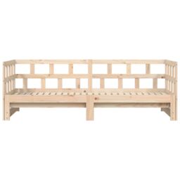 Berkfield Home Daybed with Trundle 80x200 cm Solid Wood Pine in Brown - thumbnail 6