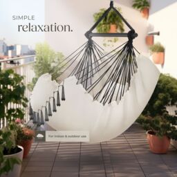 tectake Hanging Chair Malika, Boho Style, Load Capacity 150kg in Beige - Size: 1 Seater - thumbnail 8