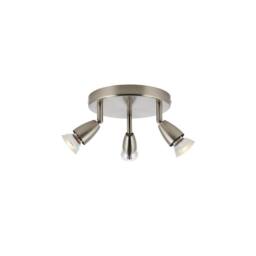 Netlighting Amalfi 3 Light Spotlight Satin Nickel GU10 in Grey - thumbnail 3