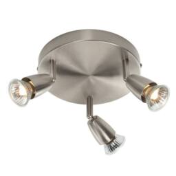 Netlighting Amalfi 3 Light Spotlight Satin Nickel GU10 in Grey - thumbnail 1