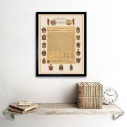 "Artery8 USA Declaration of Independence US Congress 12x16"" Framed Art Print in Beige - Size: W12"" x H16""" - thumbnail 2