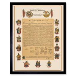"Artery8 USA Declaration of Independence US Congress 12x16"" Framed Art Print in Beige - Size: W12"" x H16""" - thumbnail 1