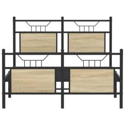 Berkfield Home Bed Frame without Mattress Sonoma Oak 120x200 cm Engineered Wood in Brown - Size: Small Double - thumbnail 6