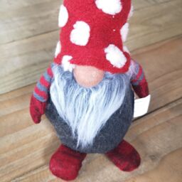 Samuel Alexander 32cm Festive Christmas Red & Grey Bearded Gonk with White Polka Dot Hat - thumbnail 6