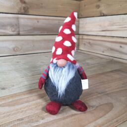 Samuel Alexander 32cm Festive Christmas Red & Grey Bearded Gonk with White Polka Dot Hat - thumbnail 4