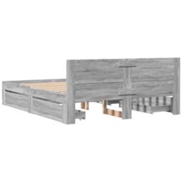 Berkfield Home Bed Frame with Headboard without Mattress Grey Sonoma 160x200 cm - thumbnail 7