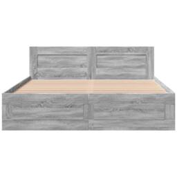 Berkfield Home Bed Frame with Headboard without Mattress Grey Sonoma 160x200 cm - thumbnail 5