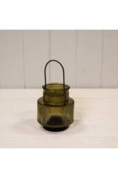 KDMD Olive Green Glass Candle Holder Small - thumbnail 1