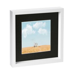 "Nicola Spring 10"" x 10"" White 3D Box Photo Frame - 6"" x 6"" Mount in Black" - thumbnail 1