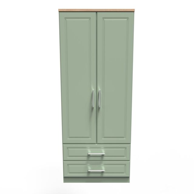 Ready Assembled 2 U Norfolk 2 Door 2 Drawer Wardrobe (Ready Assembled) in Pale Green - image 1