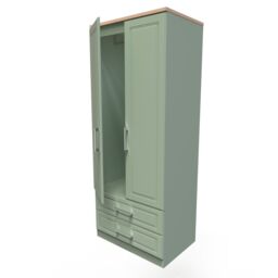 Ready Assembled 2 U Norfolk 2 Door 2 Drawer Wardrobe (Ready Assembled) in Pale Green - thumbnail 5