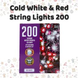 VFM e-Store Christmas Cold White & Red String Lights 200 Bulbs 12m 50cm Lead X 1 - thumbnail 2