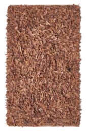 Homescapes Dallas Leather Shaggy Rug in Brown - Size: 90 cm x 150 cm - thumbnail 2