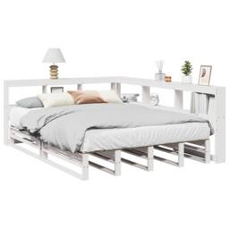 Berkfield Home Decorative Bookcase Bed without Mattress White 160x200cm Solid Wo - Size: 160x200 cm - thumbnail 2
