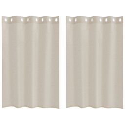 Berkfield Home Curtains with Curtains 2 pcs Sand 140 x 140 cm Polyester in Beige - thumbnail 2