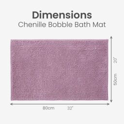 Allure Bath Fashions Chenille Bobble Bath Mat 50 x 80cm - Super Soft Microfibre & Non-Slip in Lilac - Size: 50 x 80 cm - thumbnail 5