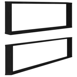Berkfield Home Wall Cube Shelves 2 pcs Black Oak 100x15x30 cm Engineered Wood - Size: 100 x 15 x 30 cm - thumbnail 2