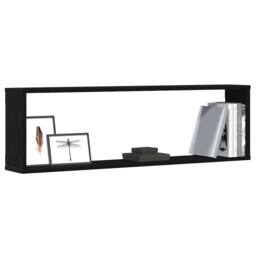 Berkfield Home Wall Cube Shelves 2 pcs Black Oak 100x15x30 cm Engineered Wood - Size: 100 x 15 x 30 cm - thumbnail 4