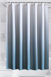 Neel Blue Gradient Colour Bathroom Shower Curtain with 12 Hooks, Mould & Mildew Resistant in Blue - Size: 180 cm width x 200 cm drop - thumbnail 1