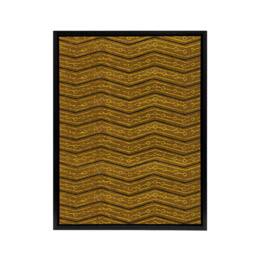 "Artery8 Zigzag Geometric Textile Pattern Framed Canvas Wall Art Print Korin in Brown - Size: W12"" x H16""" - thumbnail 1