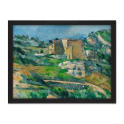 "Artery8 Wall Art Print Paul Cezanne Houses In Provence Large Framed Wall Décor Art in Brown - Size: W18"" x H24""" - thumbnail 1