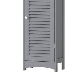 Levede Tall Bathroom Cabinet Freestanding Slim Bathroom Storage Cupboard Unit in Grey - thumbnail 7