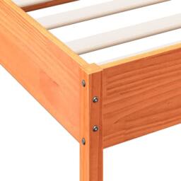 Berkfield Home Bed Frame without Mattress Wax Brown 100x200 cm Solid Wood Pine - thumbnail 9