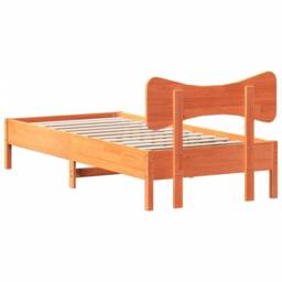 Berkfield Home Bed Frame without Mattress Wax Brown 100x200 cm Solid Wood Pine - thumbnail 8