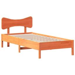 Berkfield Home Bed Frame without Mattress Wax Brown 100x200 cm Solid Wood Pine - thumbnail 1