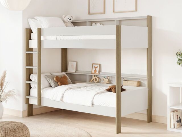 Noomi Bodie Wooden Bunk Bed in Light Oak - Size: EU Single - image 1