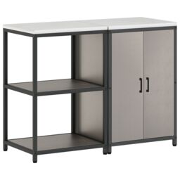Berkfield Home Kitchen Storage Set with Shelf with Storage with Door Adjustable 2 pcs Rusty Weathering steel in Brown - thumbnail 8