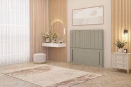 "Somnior Alexas 54"" Floor Standing Headboard Linen Fabric in Beige - Size: Single" - thumbnail 2