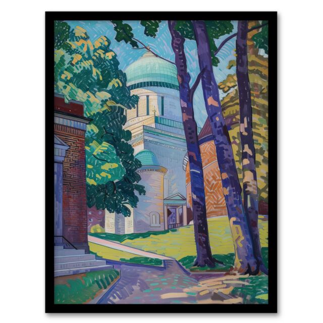 "Artery8 Greenwich Royal Observatory Astronomy Painting Framed Art Print - Size: W12"" x H16""" - image 1