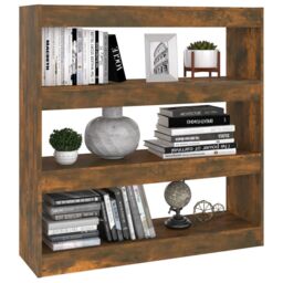 Berkfield Home Book Cabinet/Room Divider Smoked Oak 100x30x103 cm in Brown - Size: 100 x 30 x 103 cm - thumbnail 6