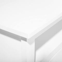 Wyld and Coco 61-inch White TV Stand - Rustic 3-Drawer Unit with Cable Management - thumbnail 8