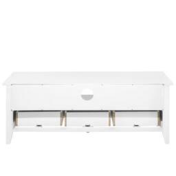 Wyld and Coco 61-inch White TV Stand - Rustic 3-Drawer Unit with Cable Management - thumbnail 7